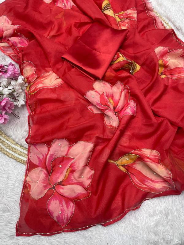 Svara floral digital print saree wholesale clothing india